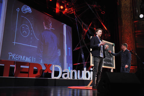 Roman Tschäppeler and Mikael Krogerus at their talk at TEDx Danubia in Budapest on practical decision theory