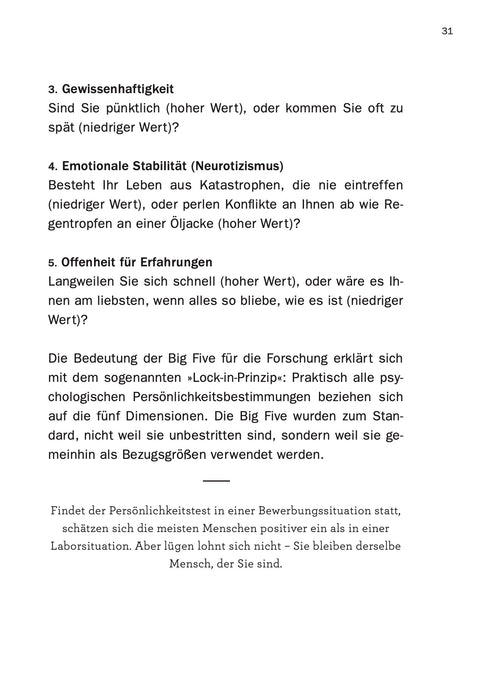 Contents page of the book ERKENNEN by Roman Tschäppeler and Mikael Krogerus (Big Five, OCEAN)