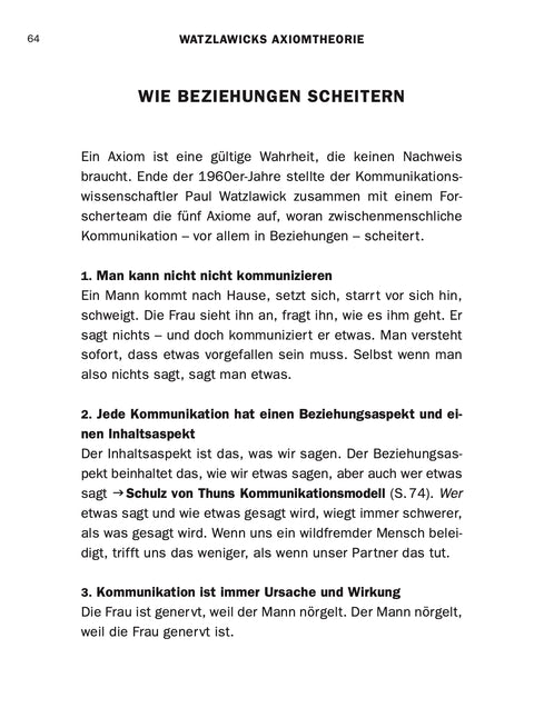 Contents page of the book REDEN by Roman Tschäppeler and Mikael Krogerus, You can't not communicate